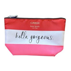 Clinique x Kate Spade Hello Gorgeous Pink, Red, White Makeup Bag
